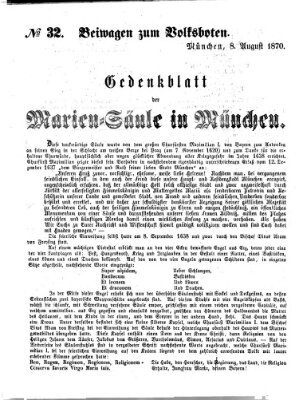 Der Volksbote für den Bürger und Landmann Montag 8. August 1870
