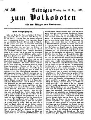 Der Volksbote für den Bürger und Landmann Montag 26. Dezember 1870