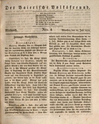 Der bayerische Volksfreund Mittwoch 14. Juli 1824