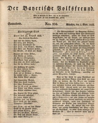 Der bayerische Volksfreund Samstag 2. September 1826