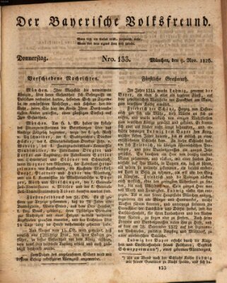 Der bayerische Volksfreund Donnerstag 9. November 1826