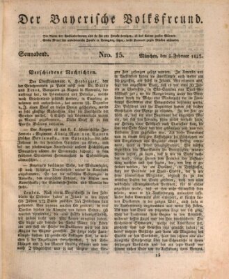 Der bayerische Volksfreund Samstag 3. Februar 1827