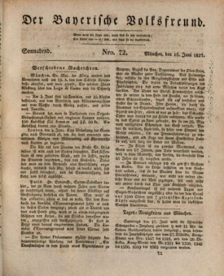 Der bayerische Volksfreund Samstag 16. Juni 1827