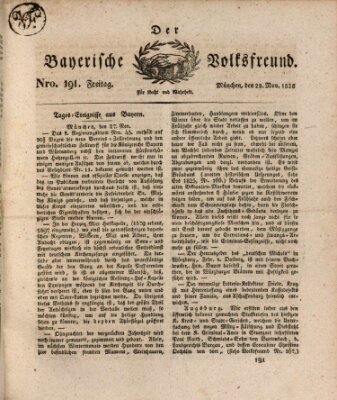 Der bayerische Volksfreund Freitag 28. November 1828