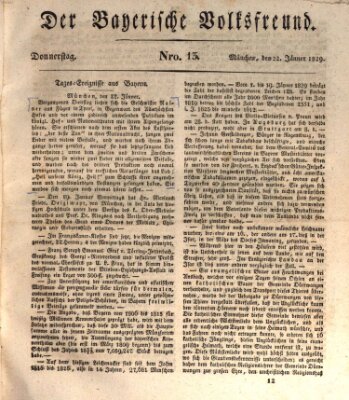 Der bayerische Volksfreund Donnerstag 22. Januar 1829