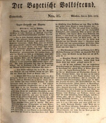 Der bayerische Volksfreund Samstag 14. Februar 1829