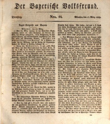 Der bayerische Volksfreund Dienstag 17. März 1829