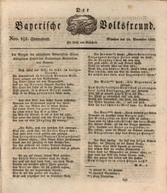 Der bayerische Volksfreund Samstag 28. November 1829