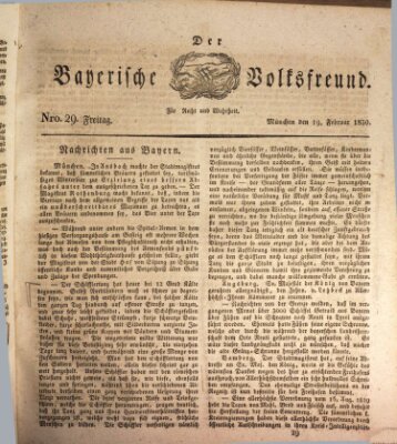 Der bayerische Volksfreund Freitag 19. Februar 1830