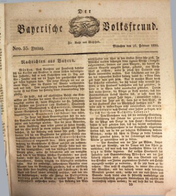 Der bayerische Volksfreund Freitag 26. Februar 1830