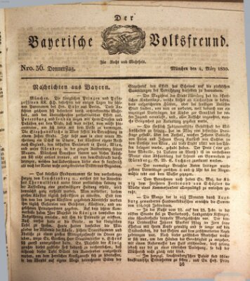 Der bayerische Volksfreund Donnerstag 4. März 1830