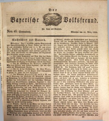 Der bayerische Volksfreund Samstag 20. März 1830