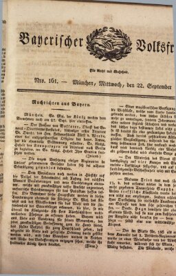 Der bayerische Volksfreund Mittwoch 22. September 1830