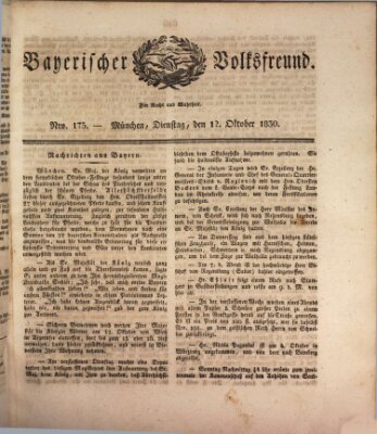 Der bayerische Volksfreund Dienstag 12. Oktober 1830