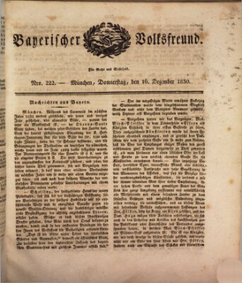 Der bayerische Volksfreund Donnerstag 16. Dezember 1830