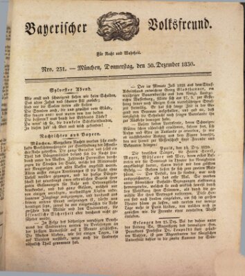 Der bayerische Volksfreund Donnerstag 30. Dezember 1830