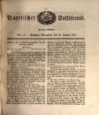 Der bayerische Volksfreund Samstag 28. Januar 1832