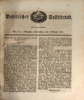 Der bayerische Volksfreund Donnerstag 2. Februar 1832