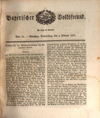 Der bayerische Volksfreund Donnerstag 9. Februar 1832