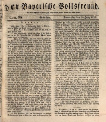 Der bayerische Volksfreund Donnerstag 20. Juni 1833