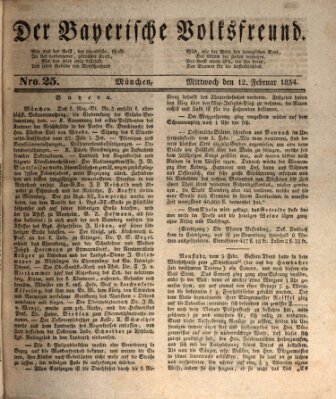 Der bayerische Volksfreund Mittwoch 12. Februar 1834