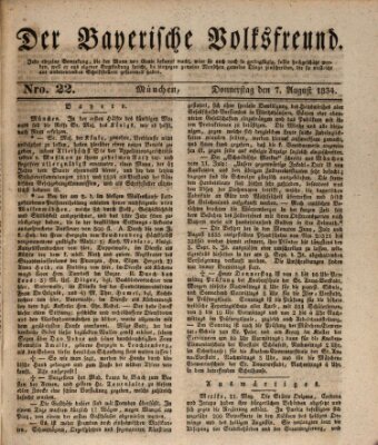Der bayerische Volksfreund Donnerstag 7. August 1834