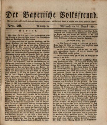 Der bayerische Volksfreund Mittwoch 20. August 1834