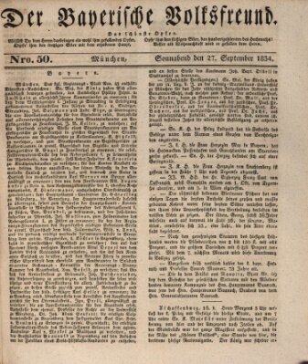 Der bayerische Volksfreund Samstag 27. September 1834