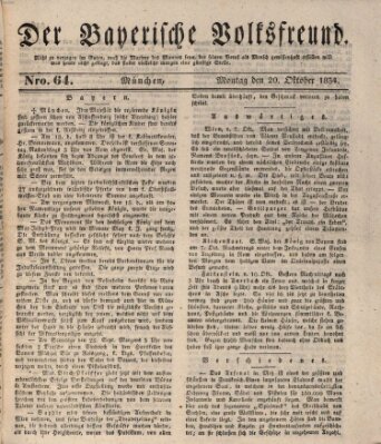 Der bayerische Volksfreund Montag 20. Oktober 1834