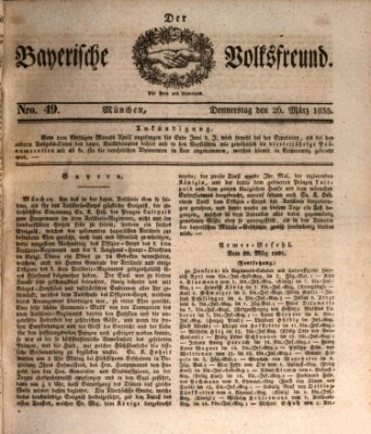Der bayerische Volksfreund Donnerstag 26. März 1835