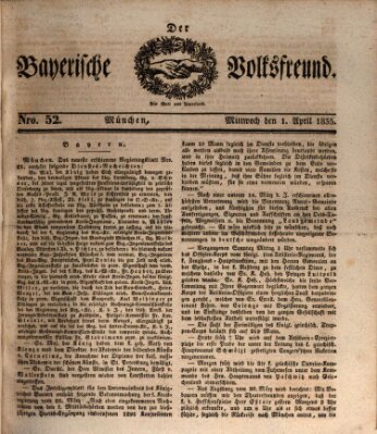 Der bayerische Volksfreund Mittwoch 1. April 1835