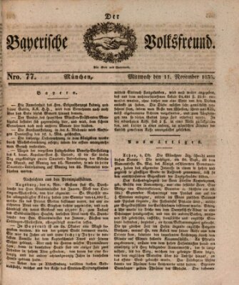 Der bayerische Volksfreund Mittwoch 11. November 1835