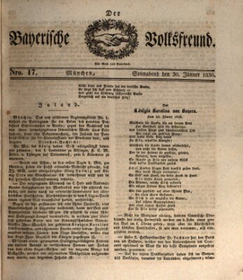 Der bayerische Volksfreund Samstag 30. Januar 1836
