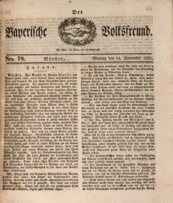 Der bayerische Volksfreund Montag 14. November 1836