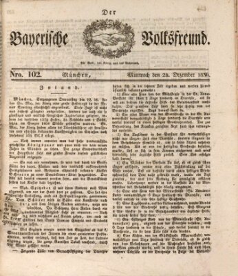 Der bayerische Volksfreund Mittwoch 28. Dezember 1836