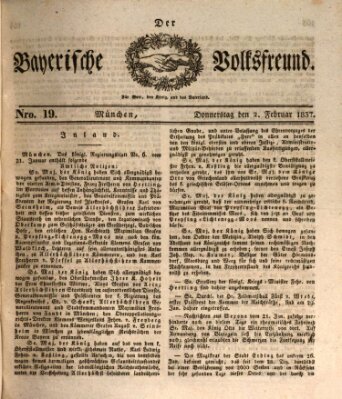 Der bayerische Volksfreund Donnerstag 2. Februar 1837