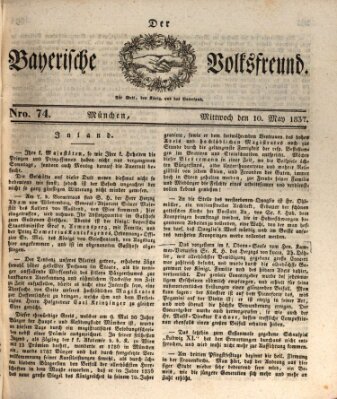 Der bayerische Volksfreund Mittwoch 10. Mai 1837