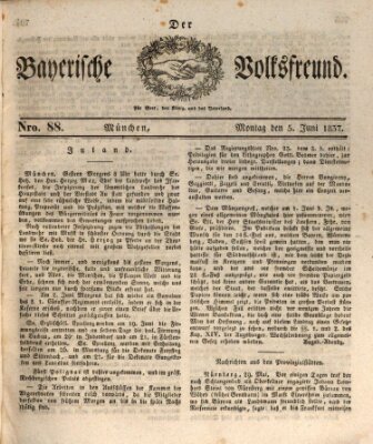 Der bayerische Volksfreund Montag 5. Juni 1837