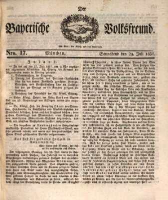 Der bayerische Volksfreund Samstag 29. Juli 1837