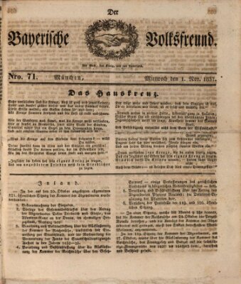 Der bayerische Volksfreund Mittwoch 1. November 1837