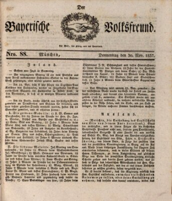 Der bayerische Volksfreund Donnerstag 30. November 1837