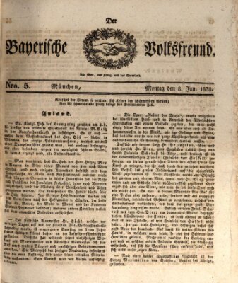 Der bayerische Volksfreund Montag 8. Januar 1838