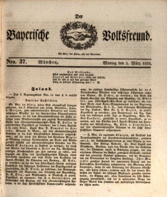 Der bayerische Volksfreund Montag 5. März 1838