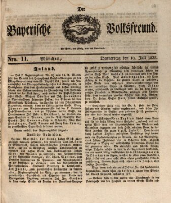 Der bayerische Volksfreund Donnerstag 19. Juli 1838