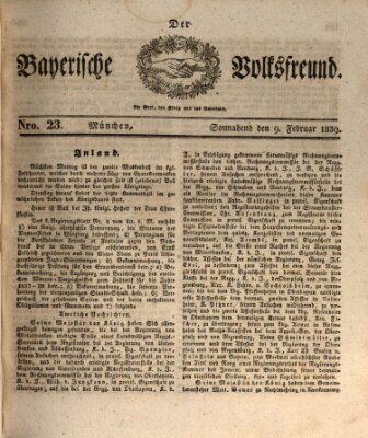 Der bayerische Volksfreund Samstag 9. Februar 1839