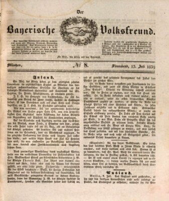 Der bayerische Volksfreund Samstag 13. Juli 1839