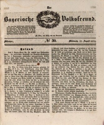 Der bayerische Volksfreund Mittwoch 21. August 1839