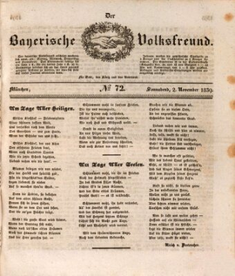 Der bayerische Volksfreund Samstag 2. November 1839