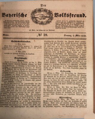 Der bayerische Volksfreund Sonntag 8. März 1840