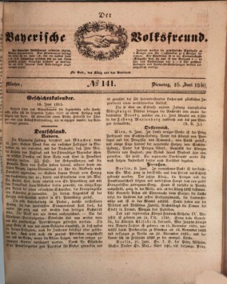 Der bayerische Volksfreund Dienstag 16. Juni 1840